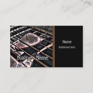 Guitar Strings In Leather Business Card 3