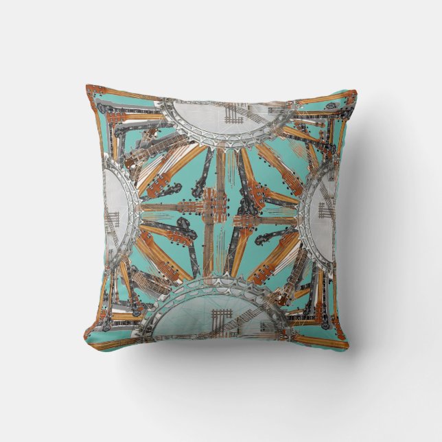 GUITAR STRINGS IN THE SUN CUSHION (Front)