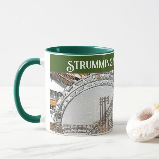 GUITAR STRINGS IN THE SUN MUG (With Donut)