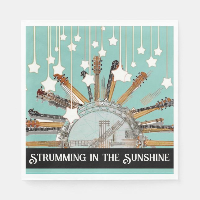 GUITAR STRINGS IN THE SUN NAPKIN (Front)