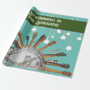 GUITAR STRINGS IN THE SUN WRAPPING PAPER
