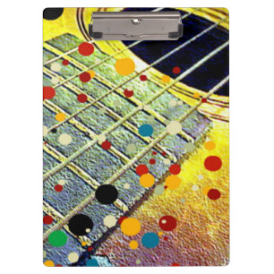 Guitar strings music mustard colourful vintage clipboard