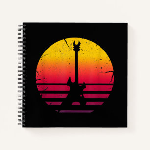 Guitar Sunset Electric Rock Music Lover Instrument Notebook
