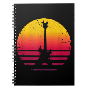 Guitar Sunset Electric Rock Music Lover Instrument Notebook