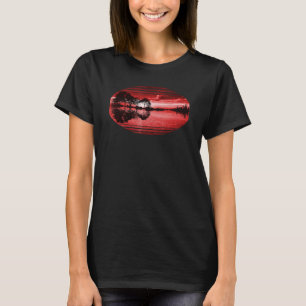 Guitar Sunset Sky Trees City Lake Reflection Styli T-Shirt