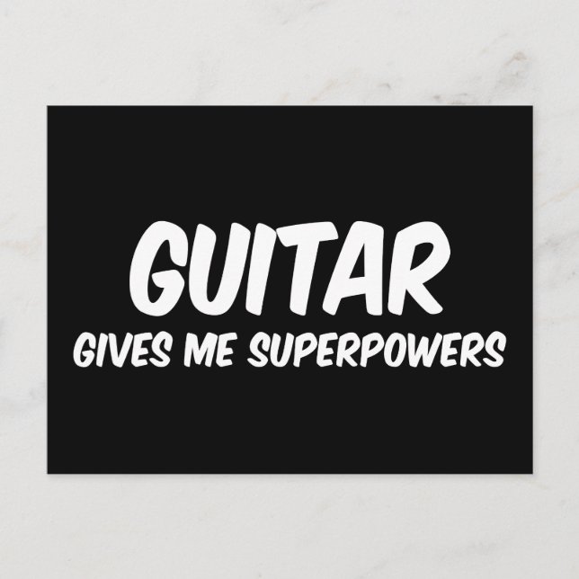 Guitar Superpowers Funny Superhero Music Postcard (Front)