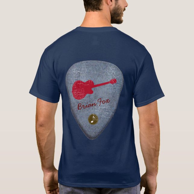 guitar T pick personalised T-Shirt (Back)