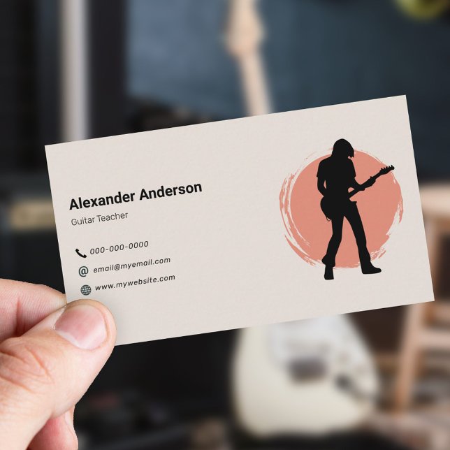 Guitar Teacher Business Card (Guitar Teacher Business Card)