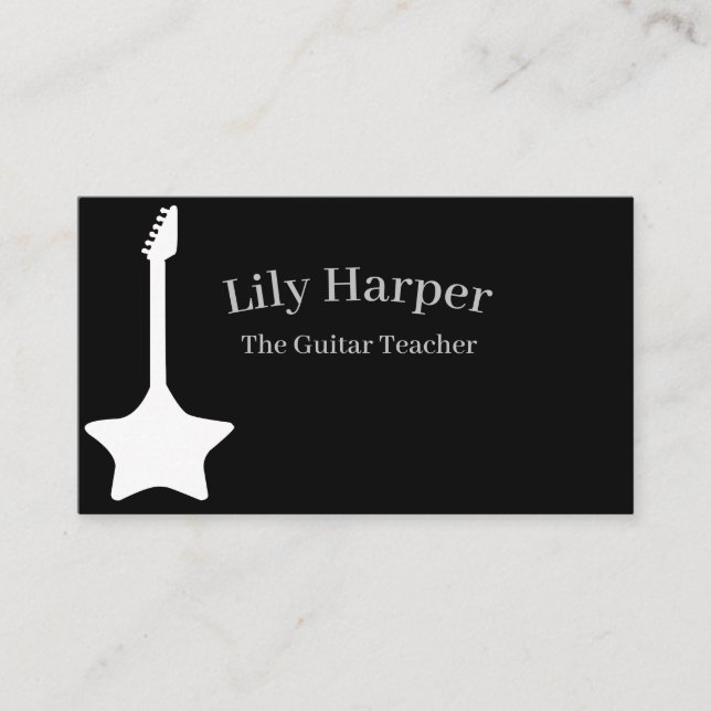 Guitar Teacher | Electric & Acoustic Lessons Busin Calling Card (Front)