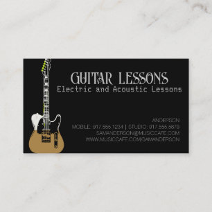 Guitar Teacher Electric & Acoustic Lessons Call Calling Card