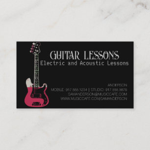 Guitar Teacher   Electric & Acoustic Lessons  Call Calling Card