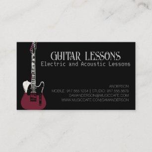 Guitar Teacher   Electric & Acoustic Lessons  Call Calling Card