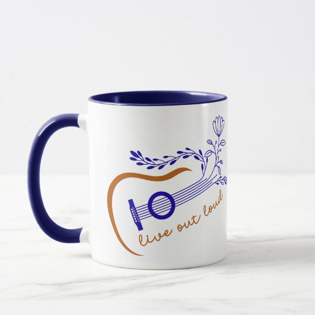 Guitar Theme Live Out Loud Mug (Left)
