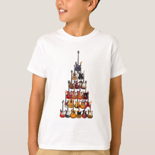 Guitar Tree Christmas Light Rock Music T-Shirt