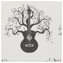 Guitar tree of life and music notes