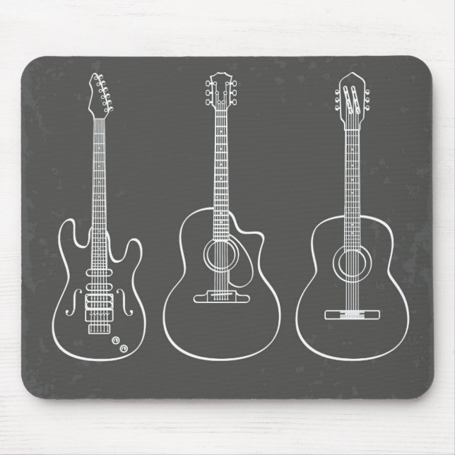 Guitar trio retro grunge music mouse mat (Front)