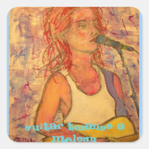 guitar twangs a melody square sticker