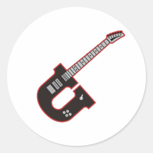 Guitar U Classic Round Sticker