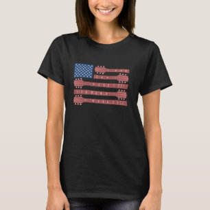 Guitar USA Flag America Independence Day 4th July T-Shirt