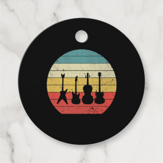Guitar Vintage Retro Sunset Guitar Music Gift Favour Tags