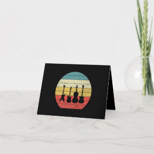 Guitar Vintage Retro Sunset Guitar Music Gift Thank You Card