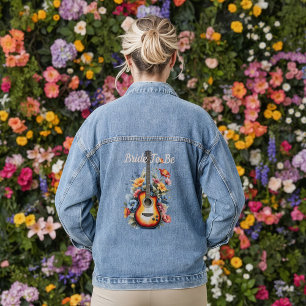 Guitar Wildflower Ampersand Musical Wedding Denim Jacket