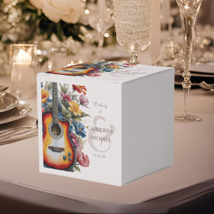 Guitar Wildflower Ampersand Musical Wedding Favour Box