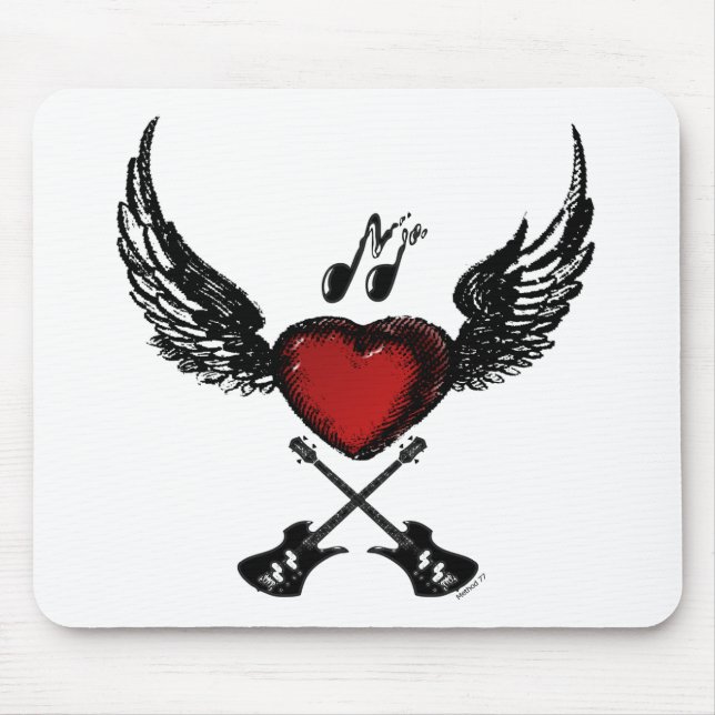 Guitar Wingedheart Mouse Mat (Front)