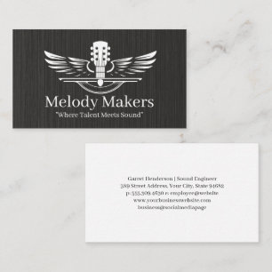 Guitar Wings Logo Music Business Card