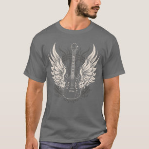 Guitar Wings Vintage Retro 80s Rock Roll Music boy T-Shirt
