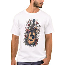 guitar with blooming rose design