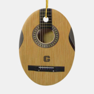 Guitar with (or without) your Initial(s) Ceramic Tree Decoration