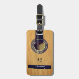 Guitar with (or without) your Initial(s) Luggage Tag