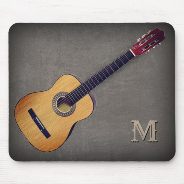 Guitar with (or without) your Initial(s) Mouse Mat (Front)