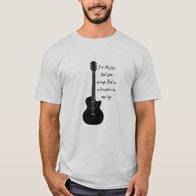 Guitar With Simple Poem T-Shirt (Front)