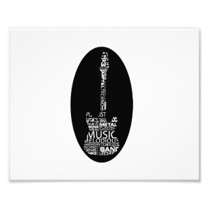 guitar word fill white on black music image.png photo print