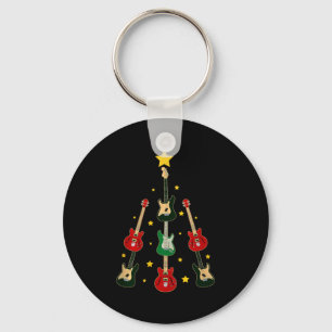 Guitar Xmas Tree Musical Guitar Lovers Guitarist C Key Ring