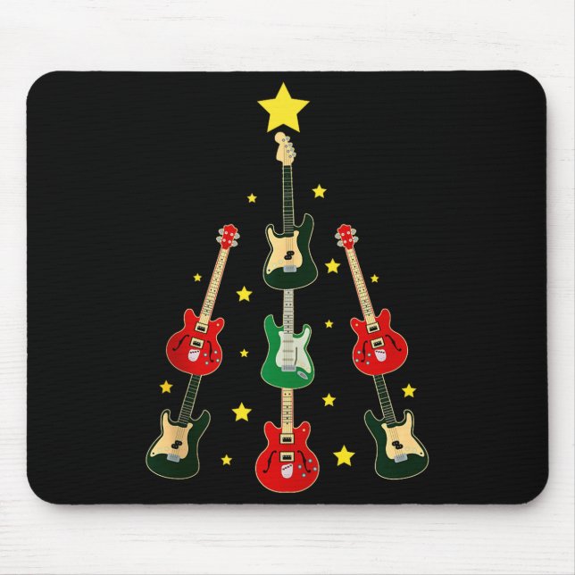 Guitar Xmas Tree Musical Guitar Lovers Guitarist C Mouse Mat (Front)