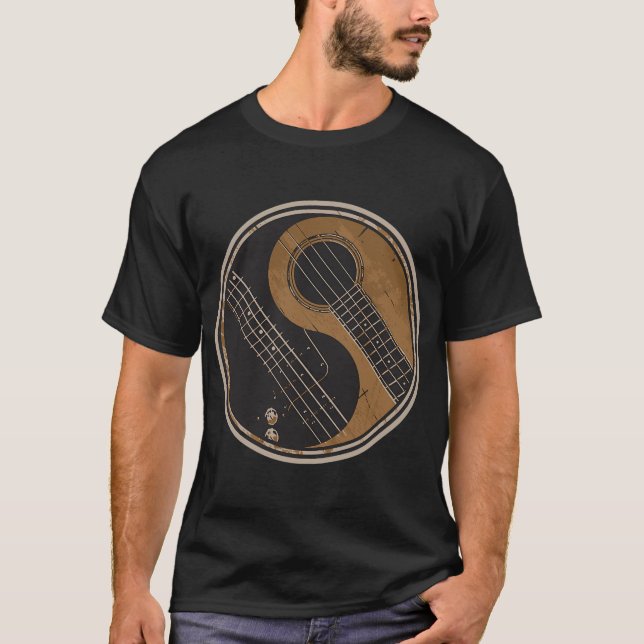 Guitar Ying Yang Guitar Player Gift T-Shirt (Front)