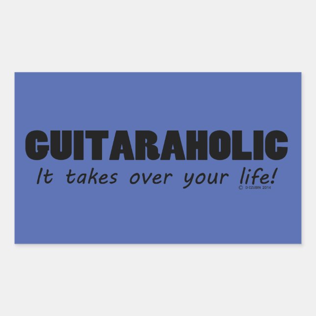 Guitaraholic Life Rectangular Sticker (Front)