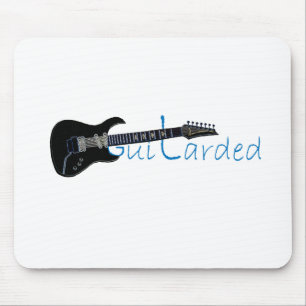 Guitarded Black Electric Guitar Mouse Mat