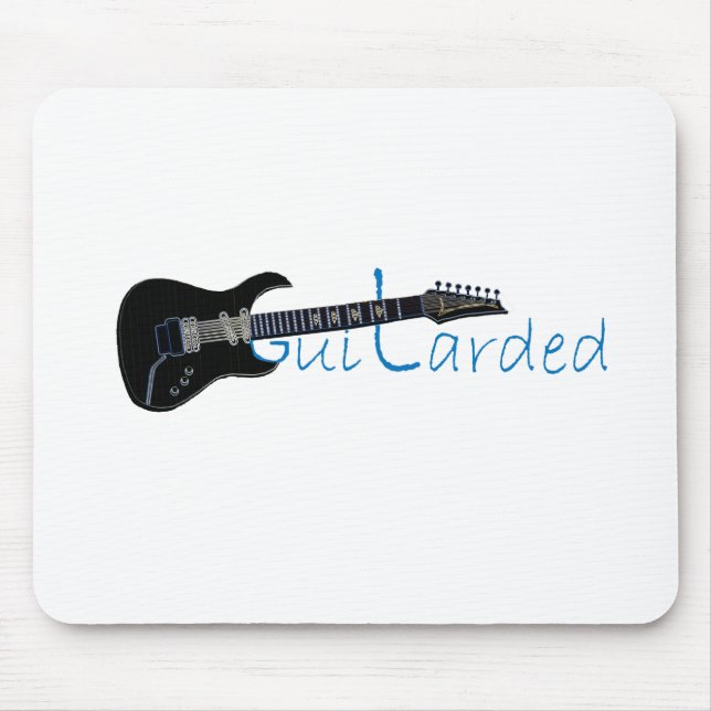 Guitarded Black Electric Guitar Mouse Mat (Front)