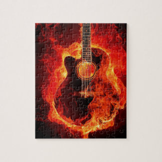 Guitare en feu jigsaw puzzle