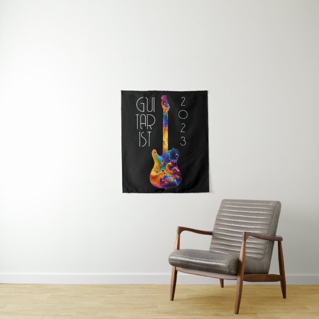 GUITARIST 2023 COLORFUL GUITAR BAND GIFT TAPESTRY (In Situ)