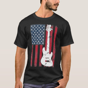 Guitarist - American Guitar T Shirt Funny US Flag