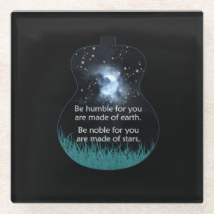 Guitarist Be Humble For You Are Made Of Earth Xmas Glass Coaster