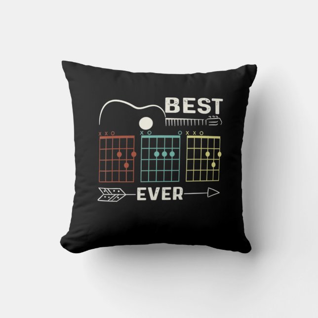 Guitarist Best Dad Ever Birthday Cushion (Front)