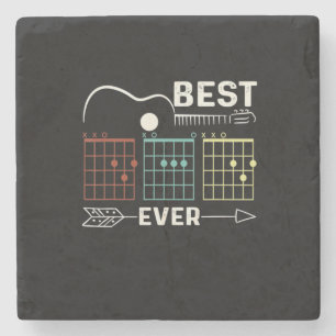 Guitarist Best Dad Ever Birthday Stone Coaster