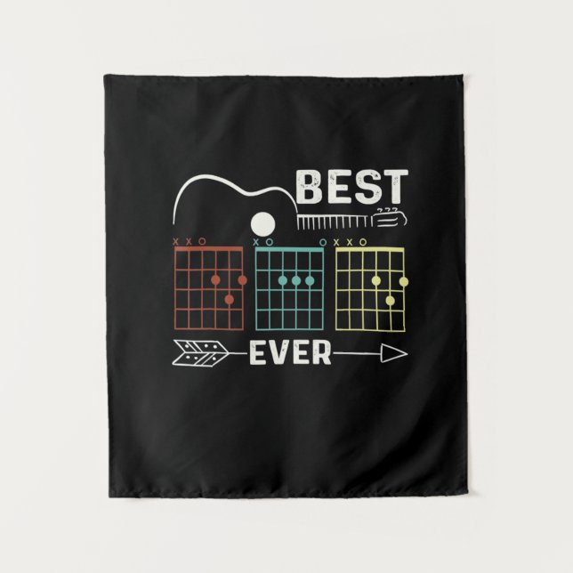 Guitarist Best Dad Ever Birthday Tapestry (Front)