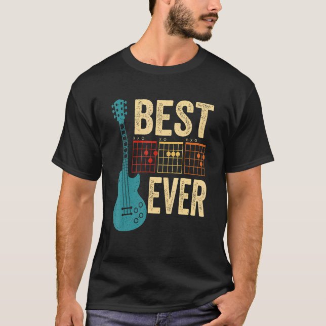 Guitarist Best Dad Ever D A D Chord Guitar Father' T-Shirt (Front)